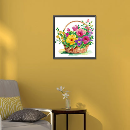 Flower Basket - Special Shaped Drill Diamond Painting 30*30CM