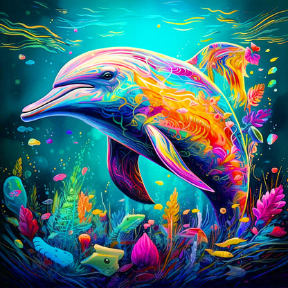 Dolphin - Full Round Drill Diamond Painting 30*30CM