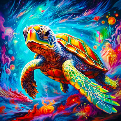 Sea Turtle - Full Round Drill Diamond Painting 30*30CM