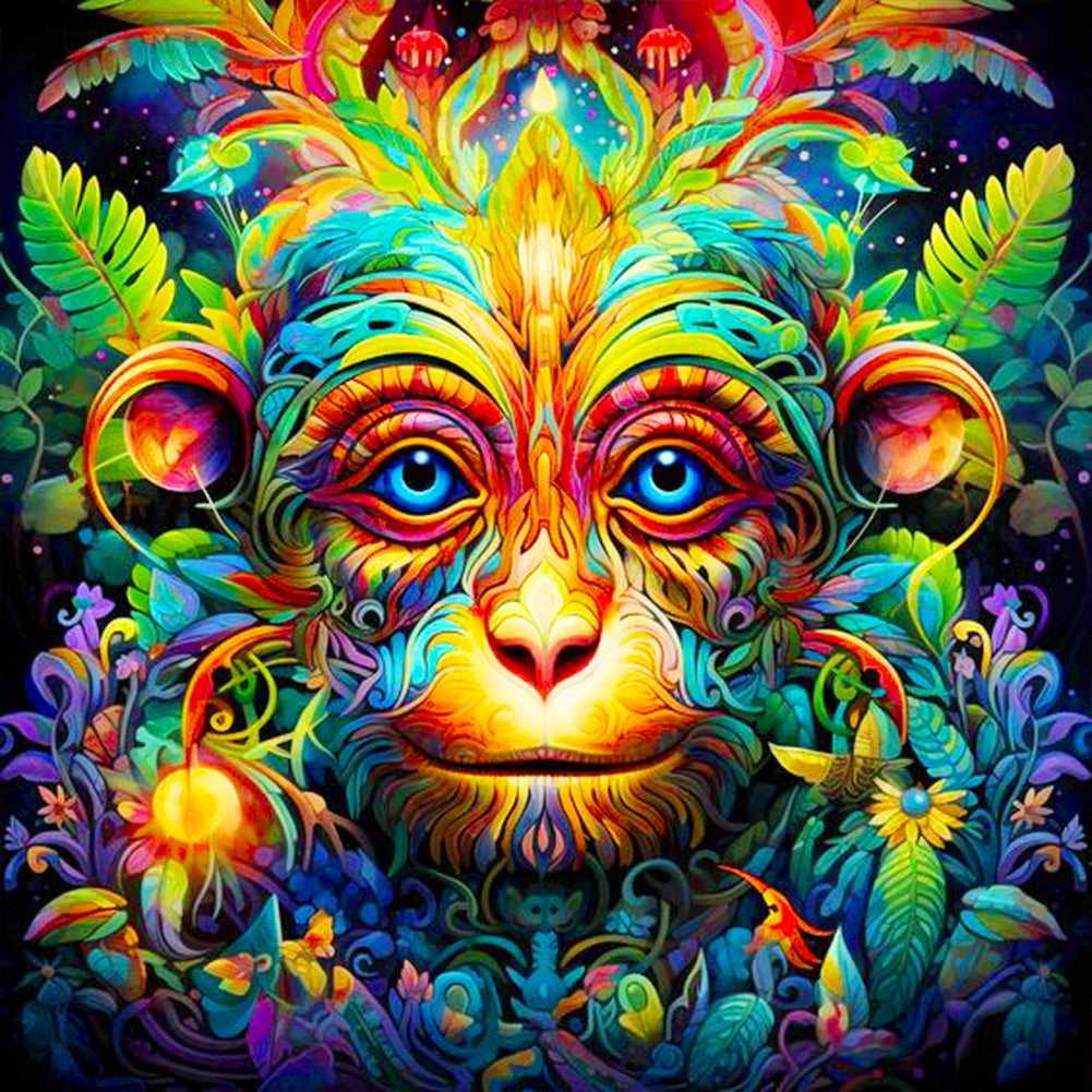 Monkey - Full Round Drill Diamond Painting 30*30CM