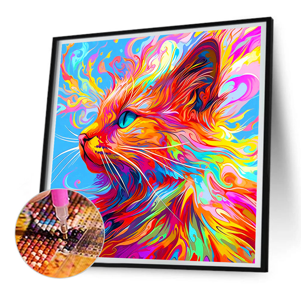 Cat - Full Round Drill Diamond Painting 30*30CM