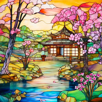 Glass Courtyard - Full Round Drill Diamond Painting 30*30CM