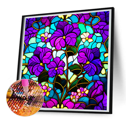 Glass Violets - Full Round Drill Diamond Painting 30*30CM