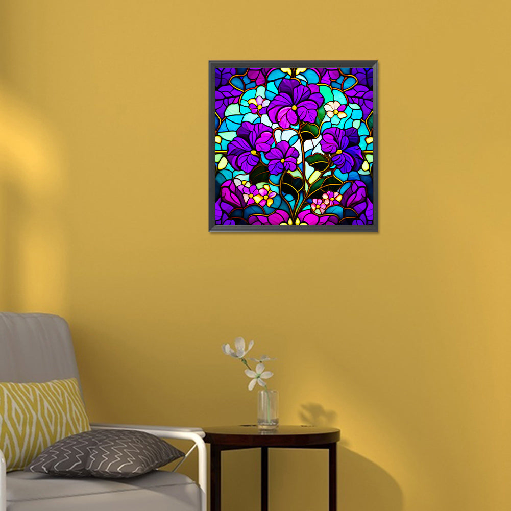 Glass Violets - Full Round Drill Diamond Painting 30*30CM