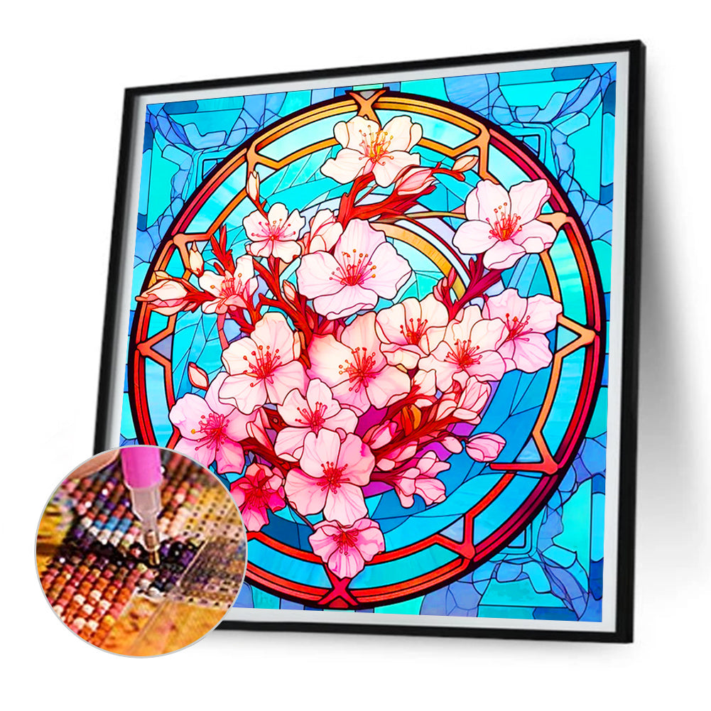Glass Sakura - Full Round Drill Diamond Painting 30*30CM