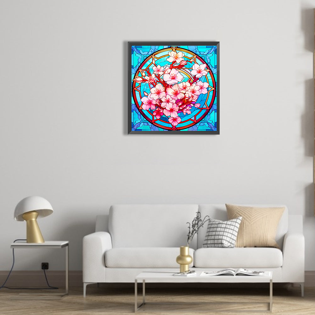 Glass Sakura - Full Round Drill Diamond Painting 30*30CM