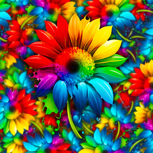 Colorful Sunflower - Full Round Drill Diamond Painting 30*30CM