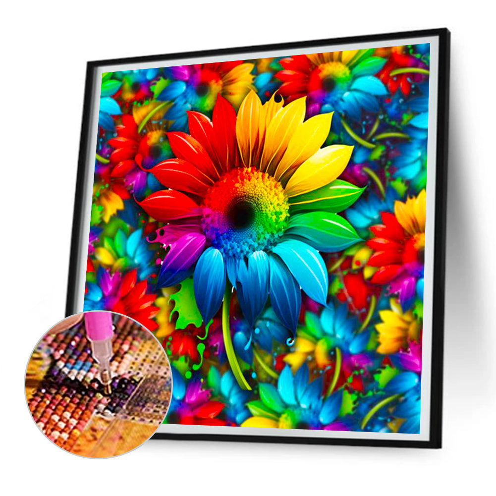 Colorful Sunflower - Full Round Drill Diamond Painting 30*30CM