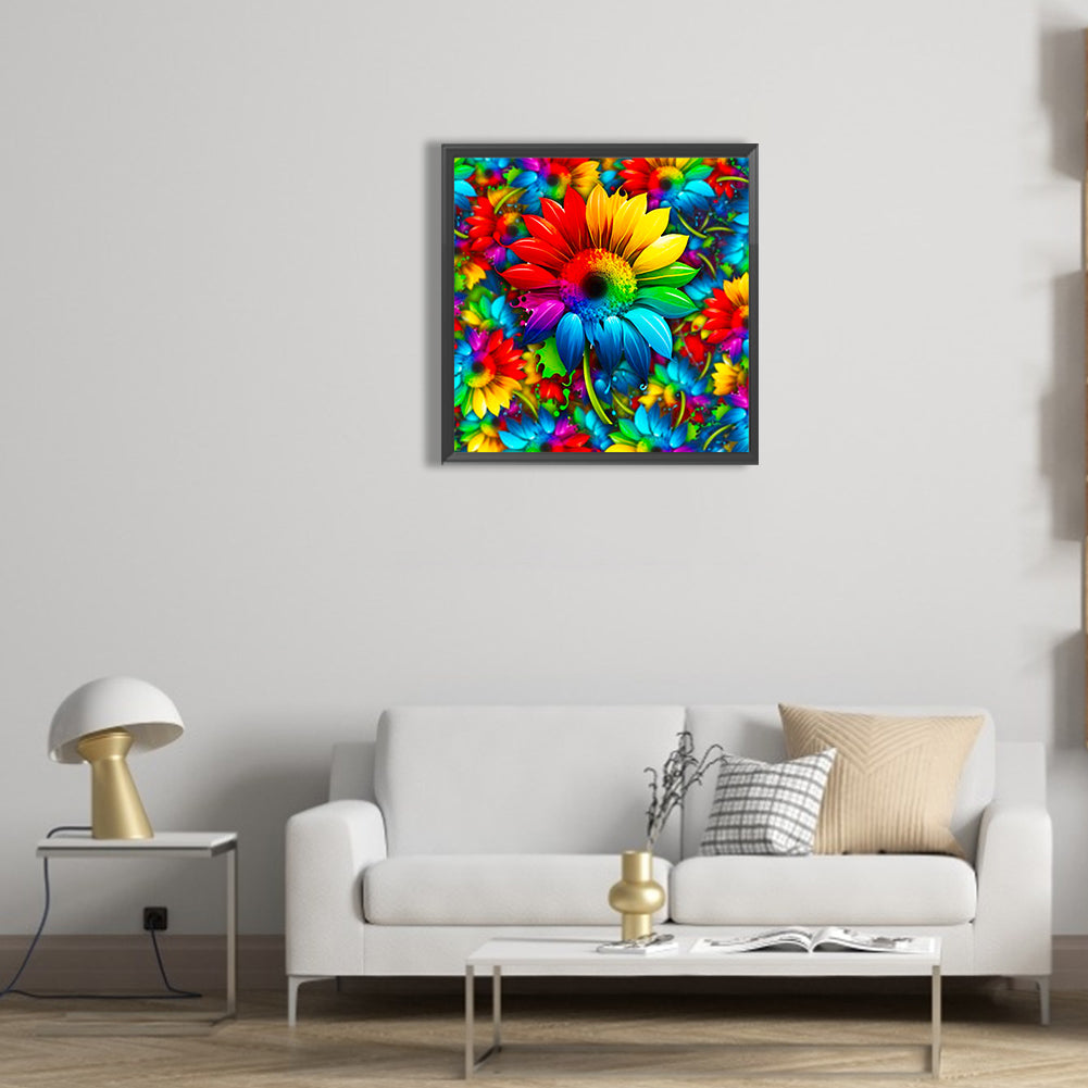 Colorful Sunflower - Full Round Drill Diamond Painting 30*30CM