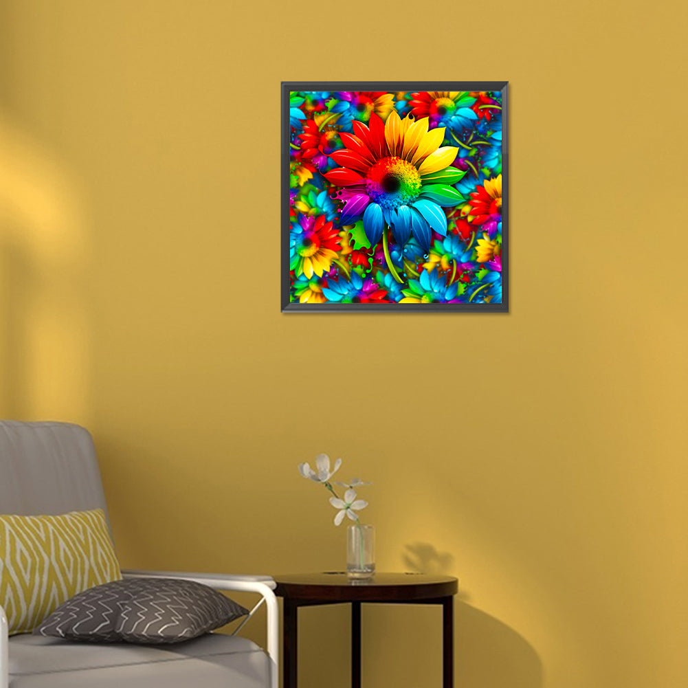 Colorful Sunflower - Full Round Drill Diamond Painting 30*30CM