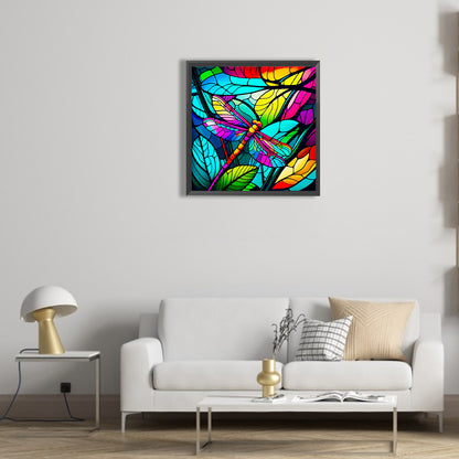 Glass Dragonfly - Full Round Drill Diamond Painting 30*30CM