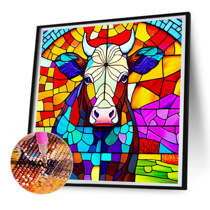 Glass Cow - Full Round Drill Diamond Painting 30*30CM