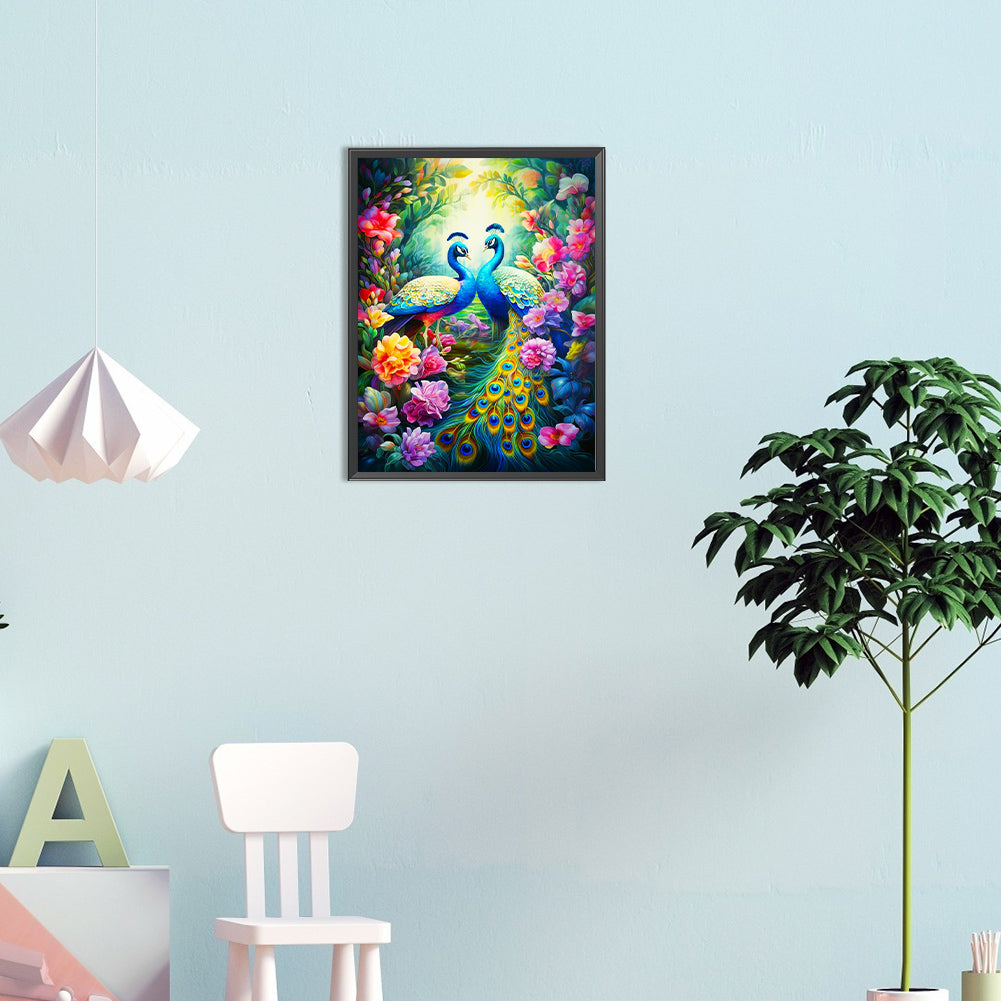 Peacock - Full Round Drill Diamond Painting 30*30CM