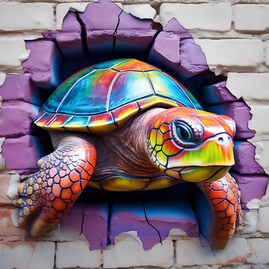 Turtle Breaking Through The Wall - Full Round Drill Diamond Painting 30*30CM
