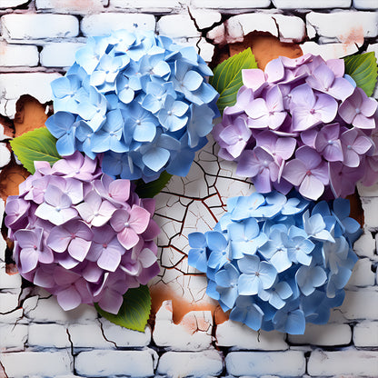 Flowers Bursting Through The Wall - Full Round Drill Diamond Painting 30*30CM