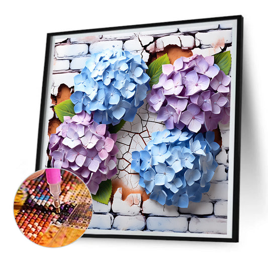 Flowers Bursting Through The Wall - Full Round Drill Diamond Painting 30*30CM