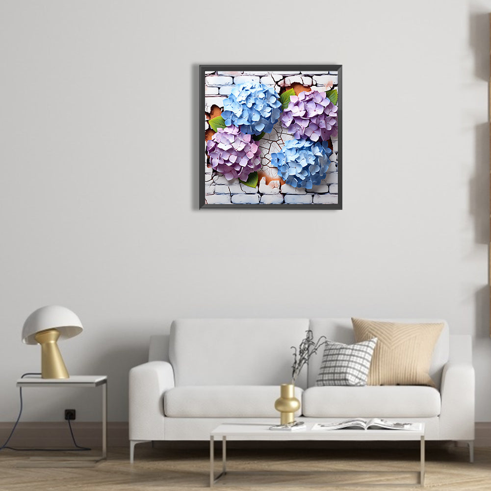 Flowers Bursting Through The Wall - Full Round Drill Diamond Painting 30*30CM