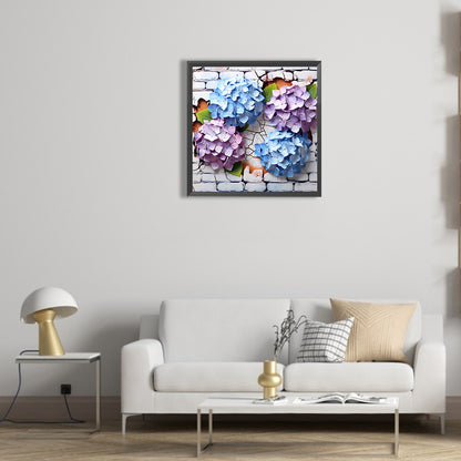 Flowers Bursting Through The Wall - Full Round Drill Diamond Painting 30*30CM