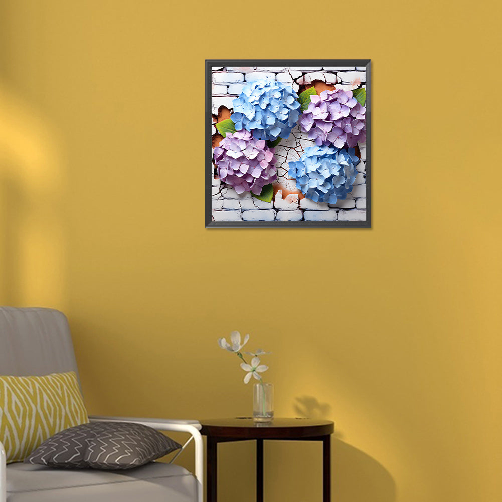 Flowers Bursting Through The Wall - Full Round Drill Diamond Painting 30*30CM