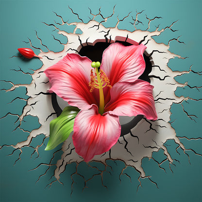 Flowers Bursting Through The Wall - Full Round Drill Diamond Painting 30*30CM