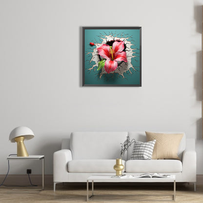 Flowers Bursting Through The Wall - Full Round Drill Diamond Painting 30*30CM