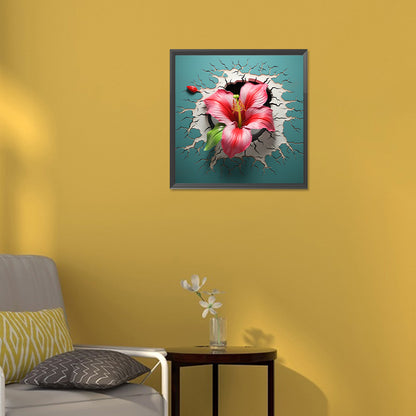 Flowers Bursting Through The Wall - Full Round Drill Diamond Painting 30*30CM