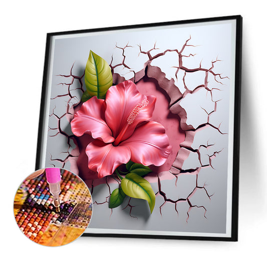 Flowers Bursting Through The Wall - Full Round Drill Diamond Painting 30*30CM