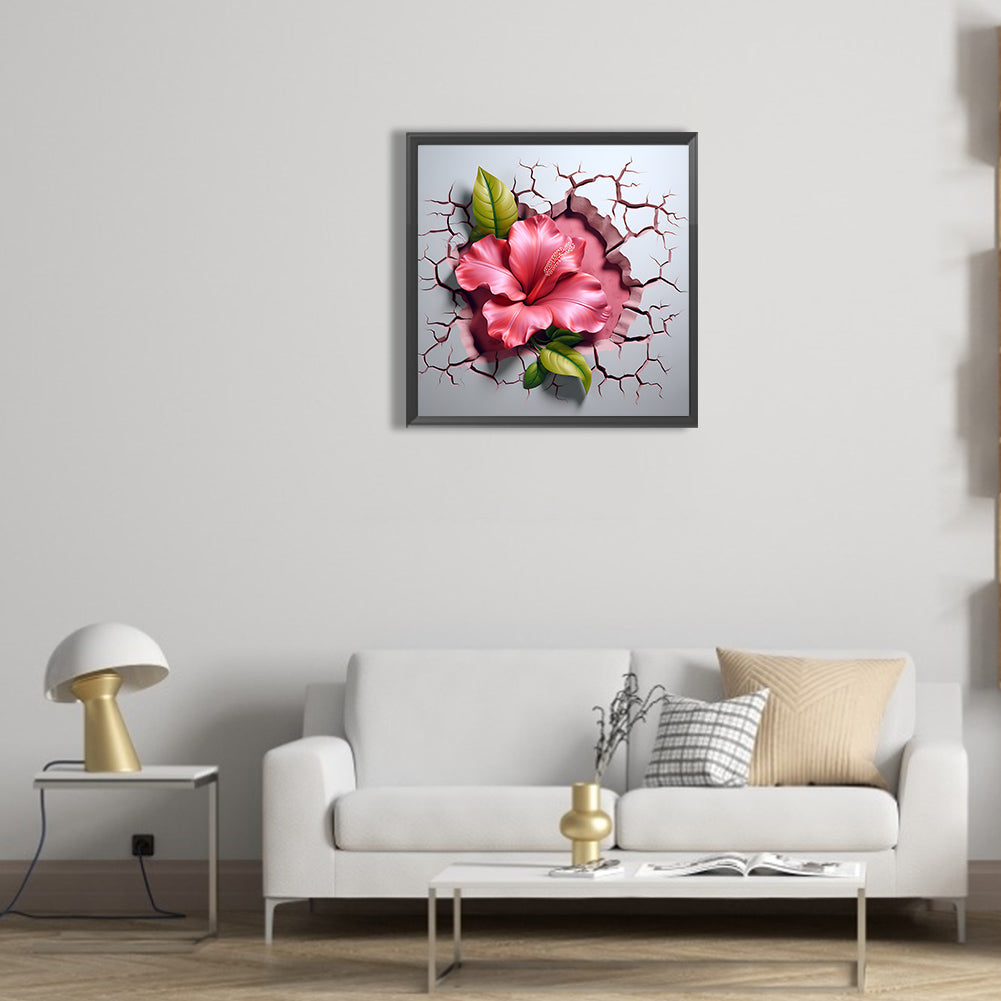 Flowers Bursting Through The Wall - Full Round Drill Diamond Painting 30*30CM