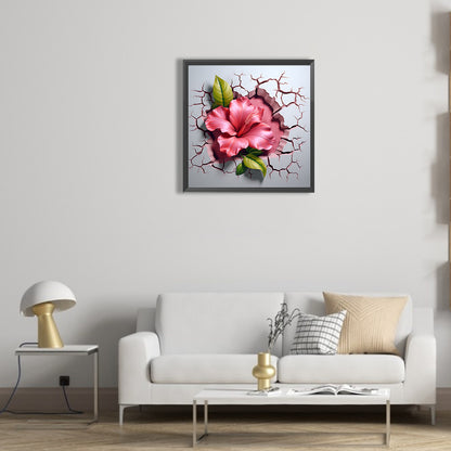 Flowers Bursting Through The Wall - Full Round Drill Diamond Painting 30*30CM