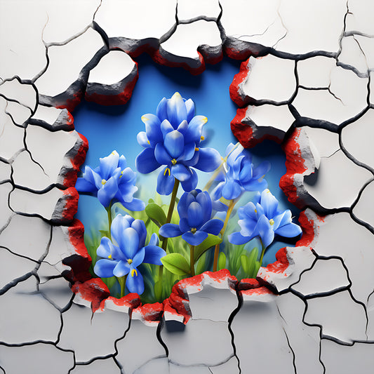 Flowers Bursting Through The Wall - Full Round Drill Diamond Painting 30*30CM