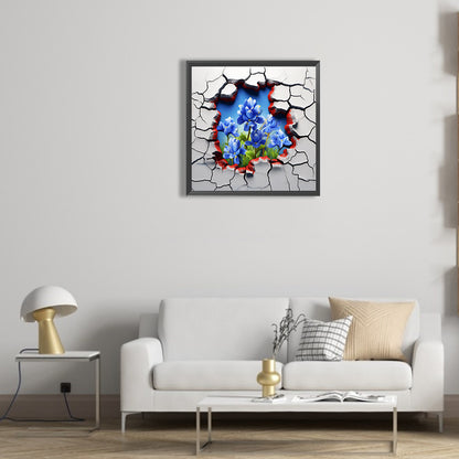 Flowers Bursting Through The Wall - Full Round Drill Diamond Painting 30*30CM