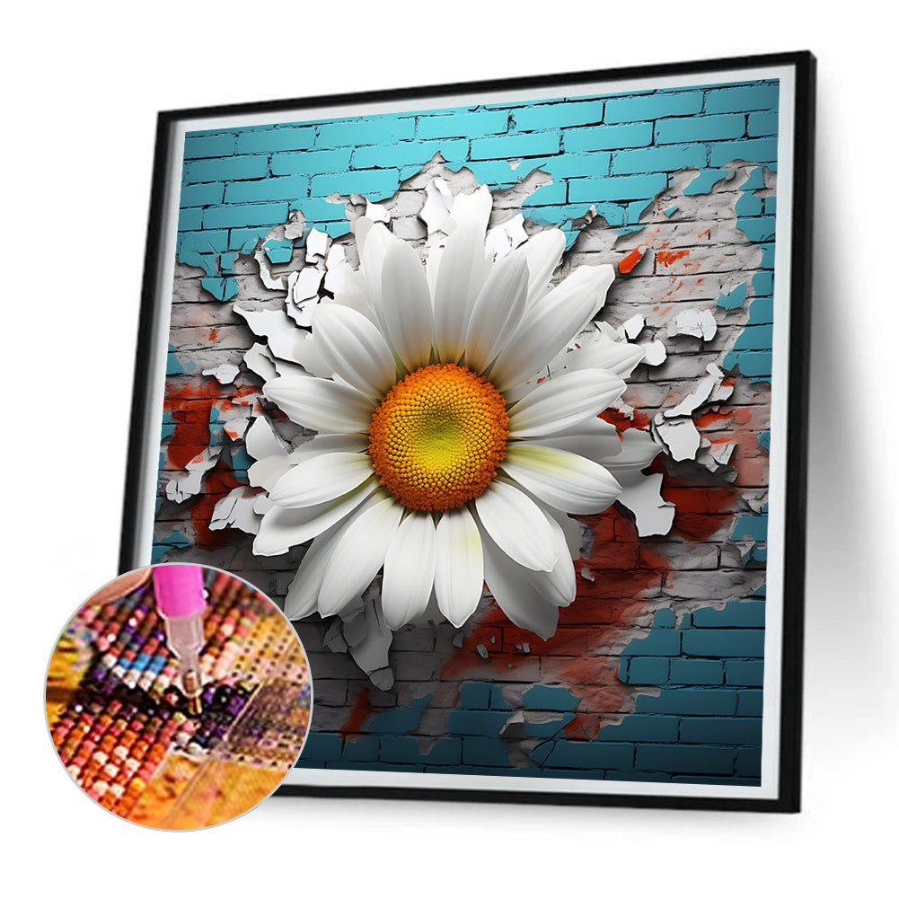 Flowers Bursting Through The Wall - Full Round Drill Diamond Painting 30*30CM