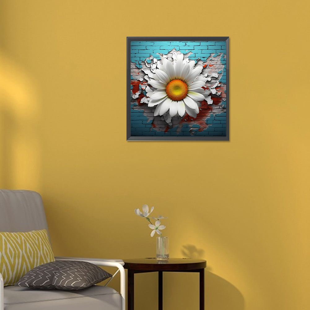 Flowers Bursting Through The Wall - Full Round Drill Diamond Painting 30*30CM