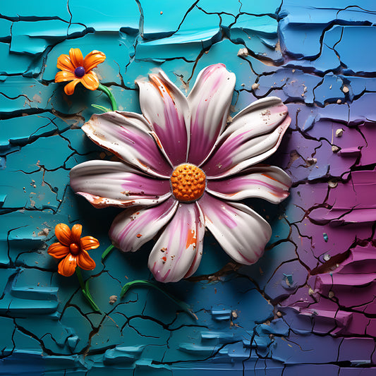 Flowers Bursting Through The Wall - Full Round Drill Diamond Painting 30*30CM