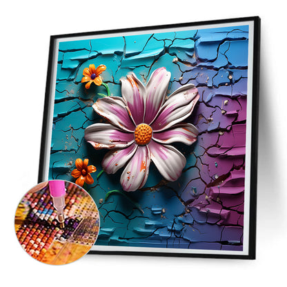 Flowers Bursting Through The Wall - Full Round Drill Diamond Painting 30*30CM