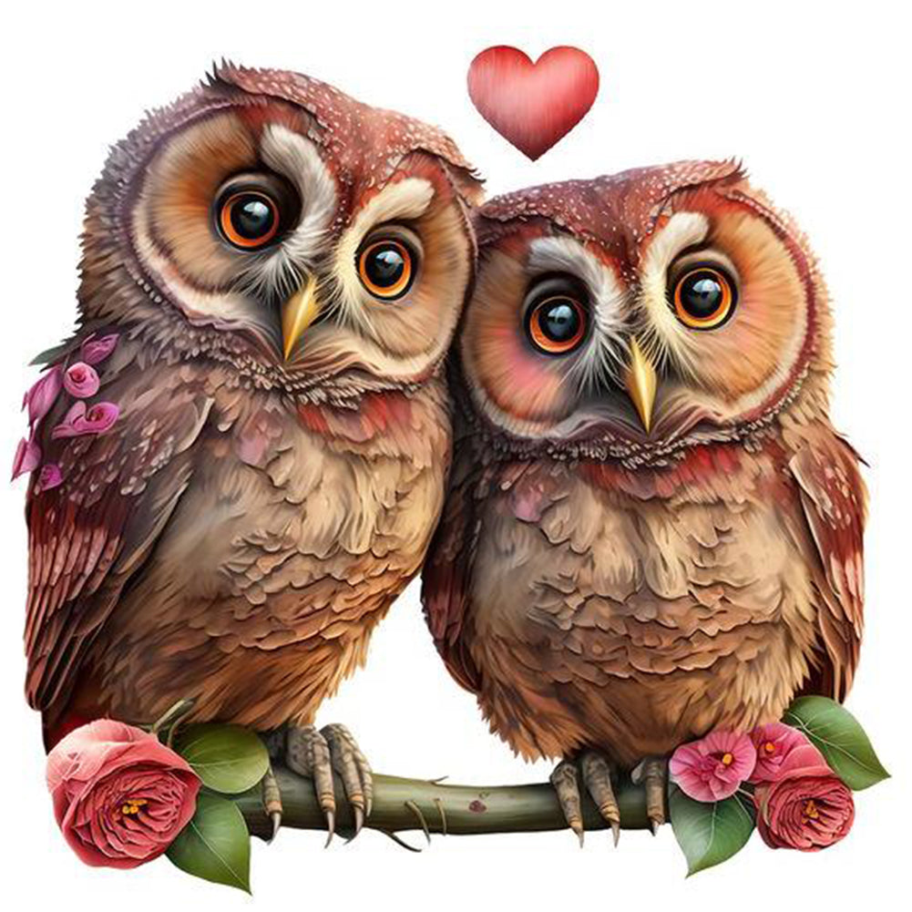 Owl - Full Round Drill Diamond Painting 30*30CM