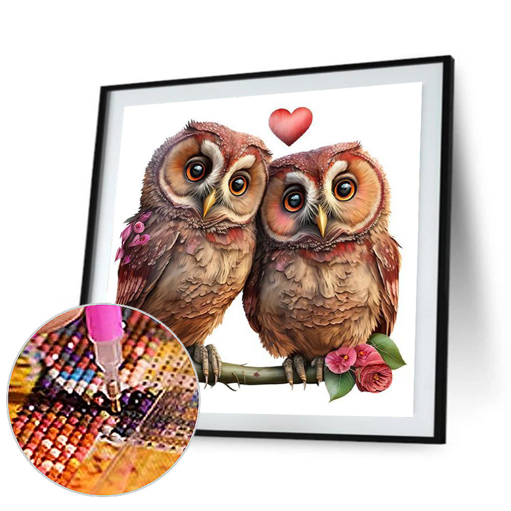 Owl - Full Round Drill Diamond Painting 30*30CM
