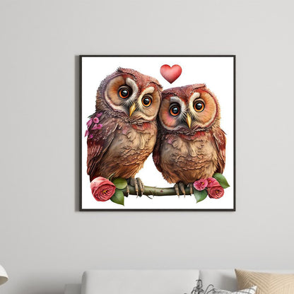Owl - Full Round Drill Diamond Painting 30*30CM