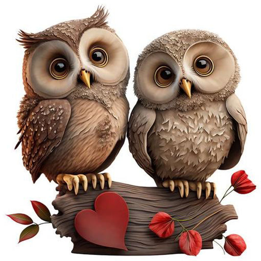 Owl - Full Round Drill Diamond Painting 30*30CM