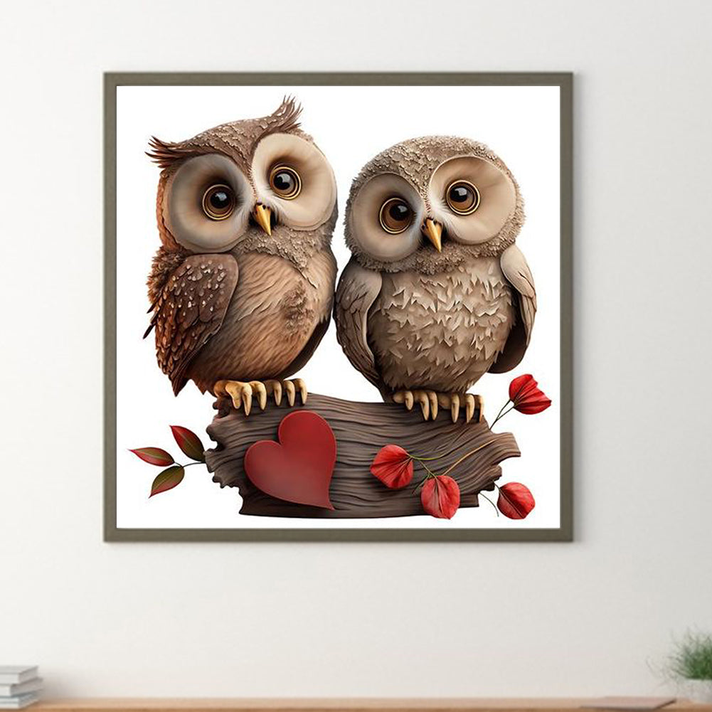 Owl - Full Round Drill Diamond Painting 30*30CM