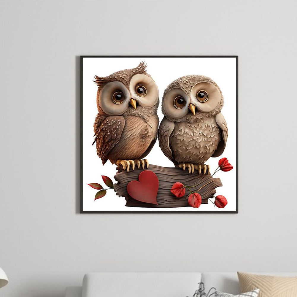 Owl - Full Round Drill Diamond Painting 30*30CM
