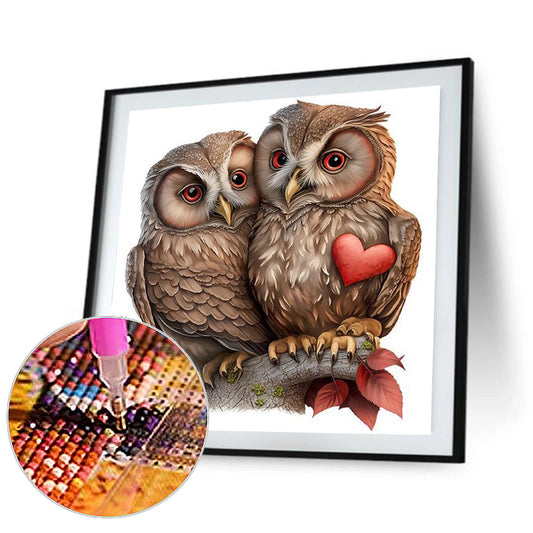 Owl - Full Round Drill Diamond Painting 30*30CM