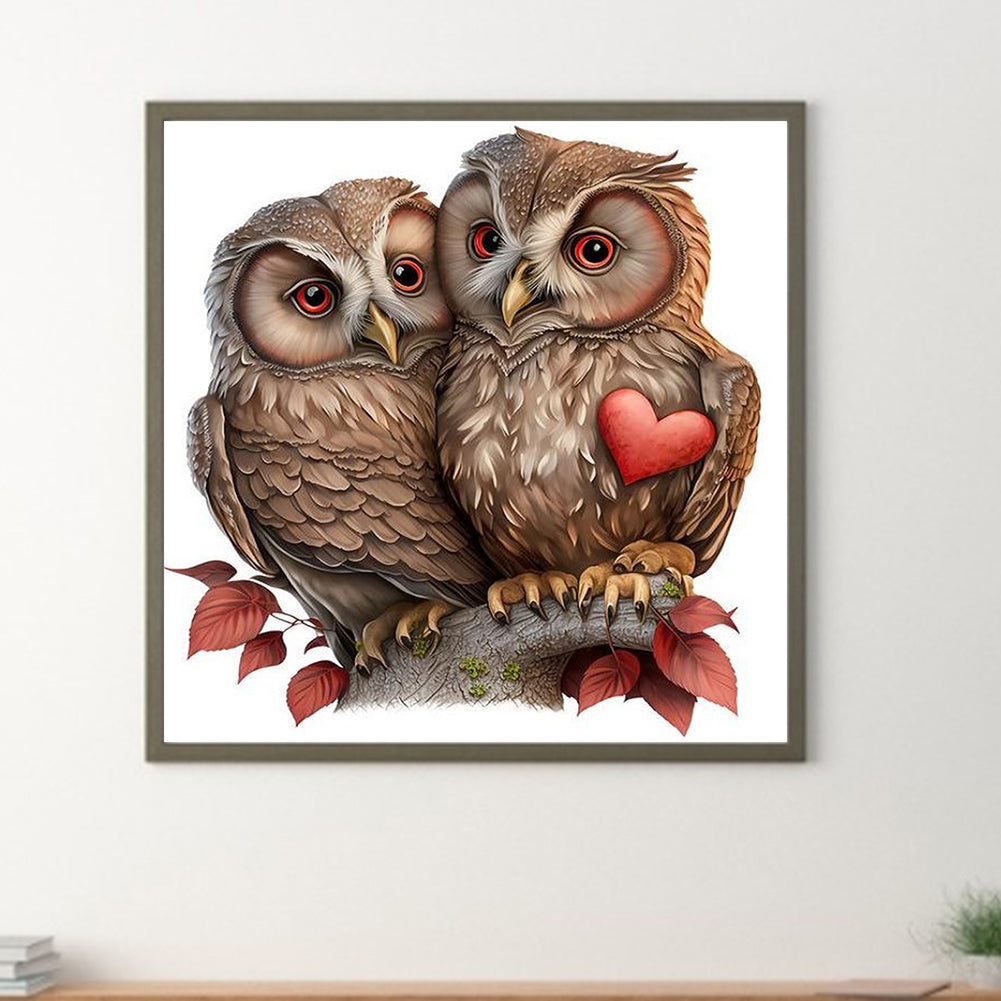 Owl - Full Round Drill Diamond Painting 30*30CM