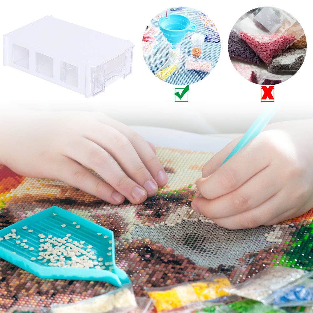 Plastic Storage Box Multifunctional Assemblable for Diamond Painting Accessories