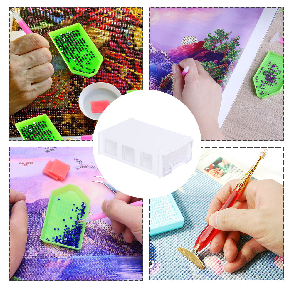 Plastic Storage Box Multifunctional Assemblable for Diamond Painting Accessories