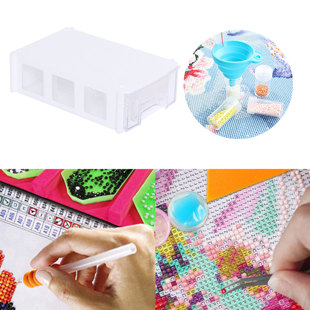 Plastic Storage Box Multifunctional Assemblable for Diamond Painting Accessories