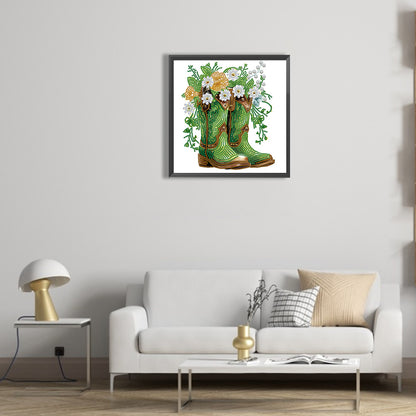 Retro Nostalgic Boots - Special Shaped Drill Diamond Painting 30*30CM