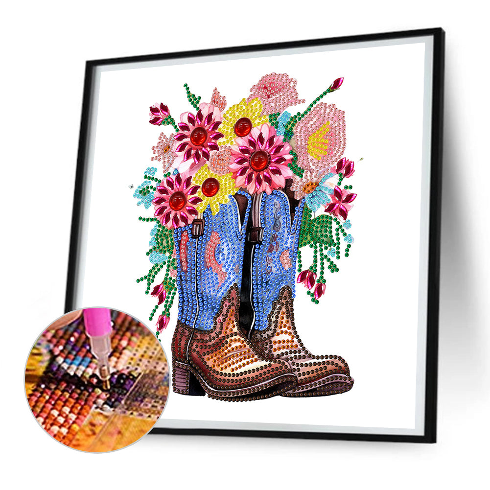 Retro Nostalgic Boots - Special Shaped Drill Diamond Painting 30*30CM