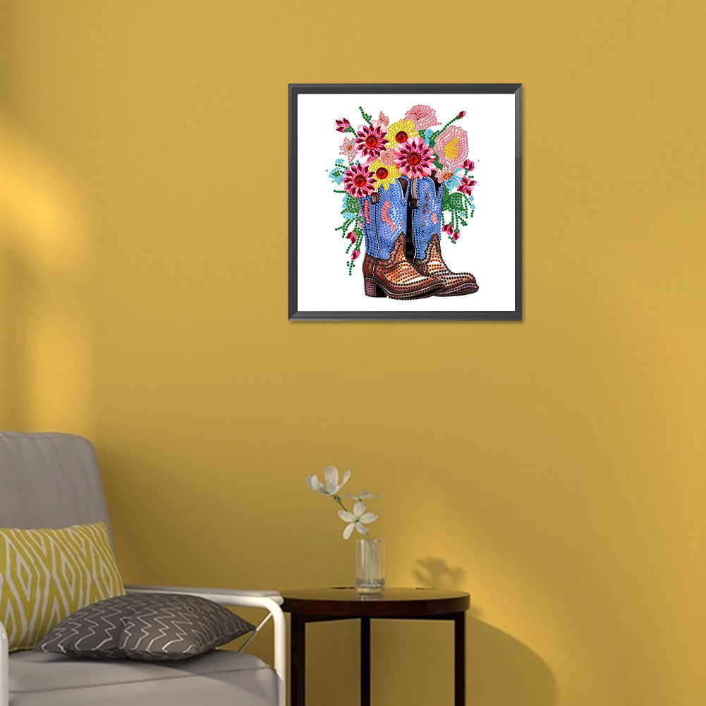 Retro Nostalgic Boots - Special Shaped Drill Diamond Painting 30*30CM
