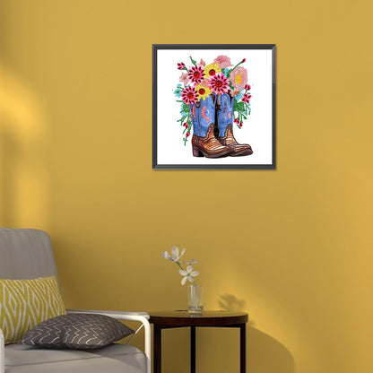 Retro Nostalgic Boots - Special Shaped Drill Diamond Painting 30*30CM